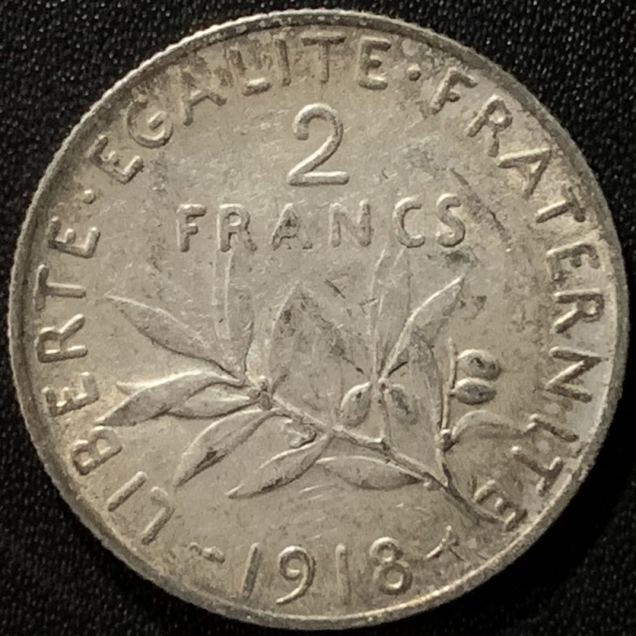 紫瑗钱币——第265期拍卖 法国 1918年 播种女神 2法郎 10克 0.835银