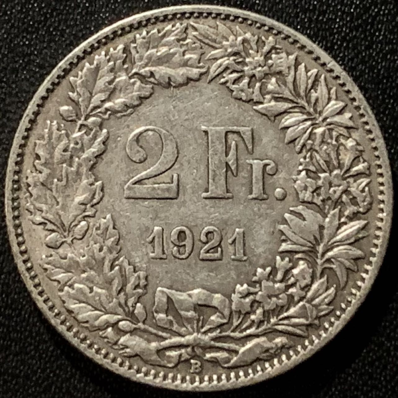 紫瑗钱币——第265期拍卖 瑞士 1921年 赫尔维蒂亚 2法郎 10克 0.835银