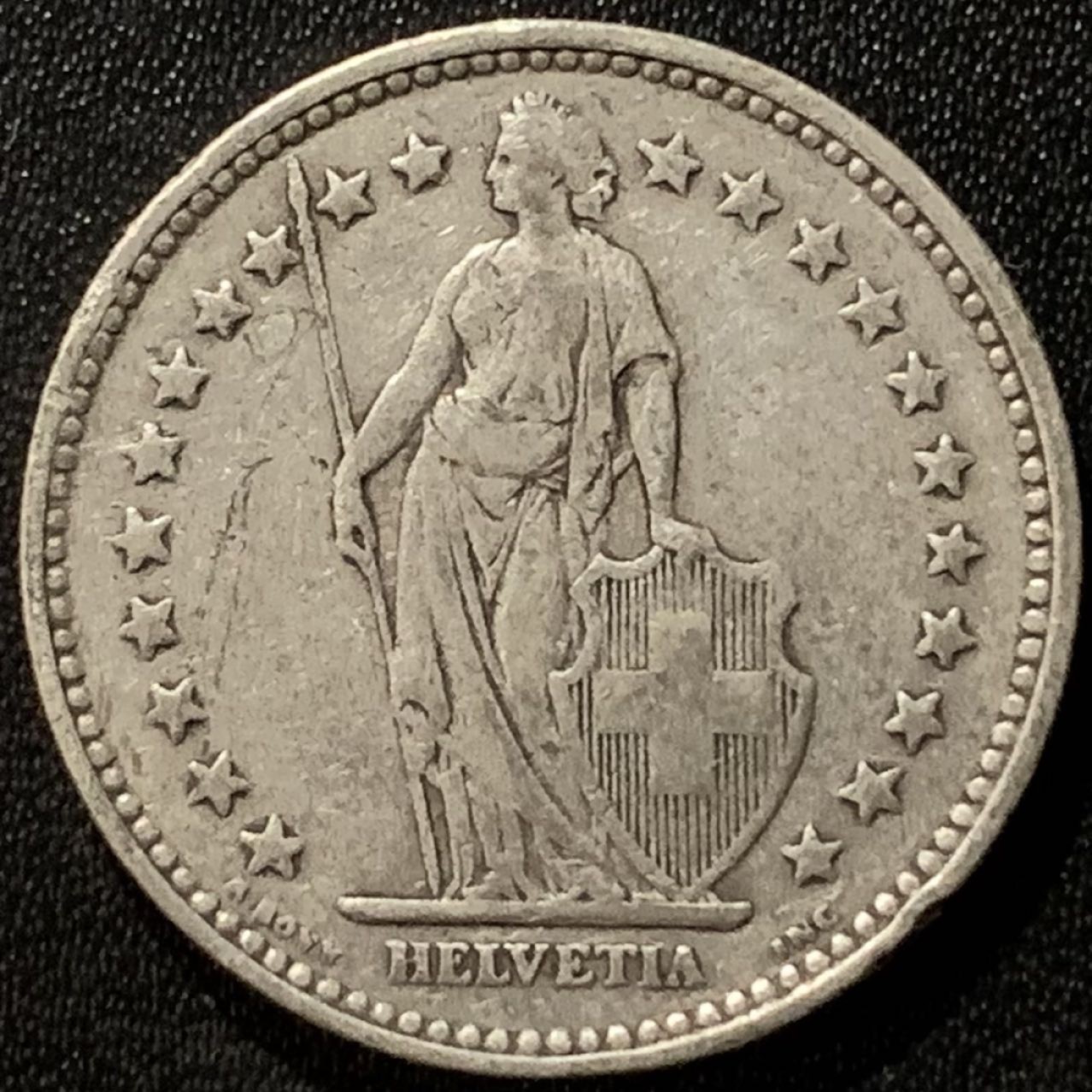 紫瑗钱币——第265期拍卖 瑞士 1920年 赫尔维蒂亚 2法郎 10克 0.835银