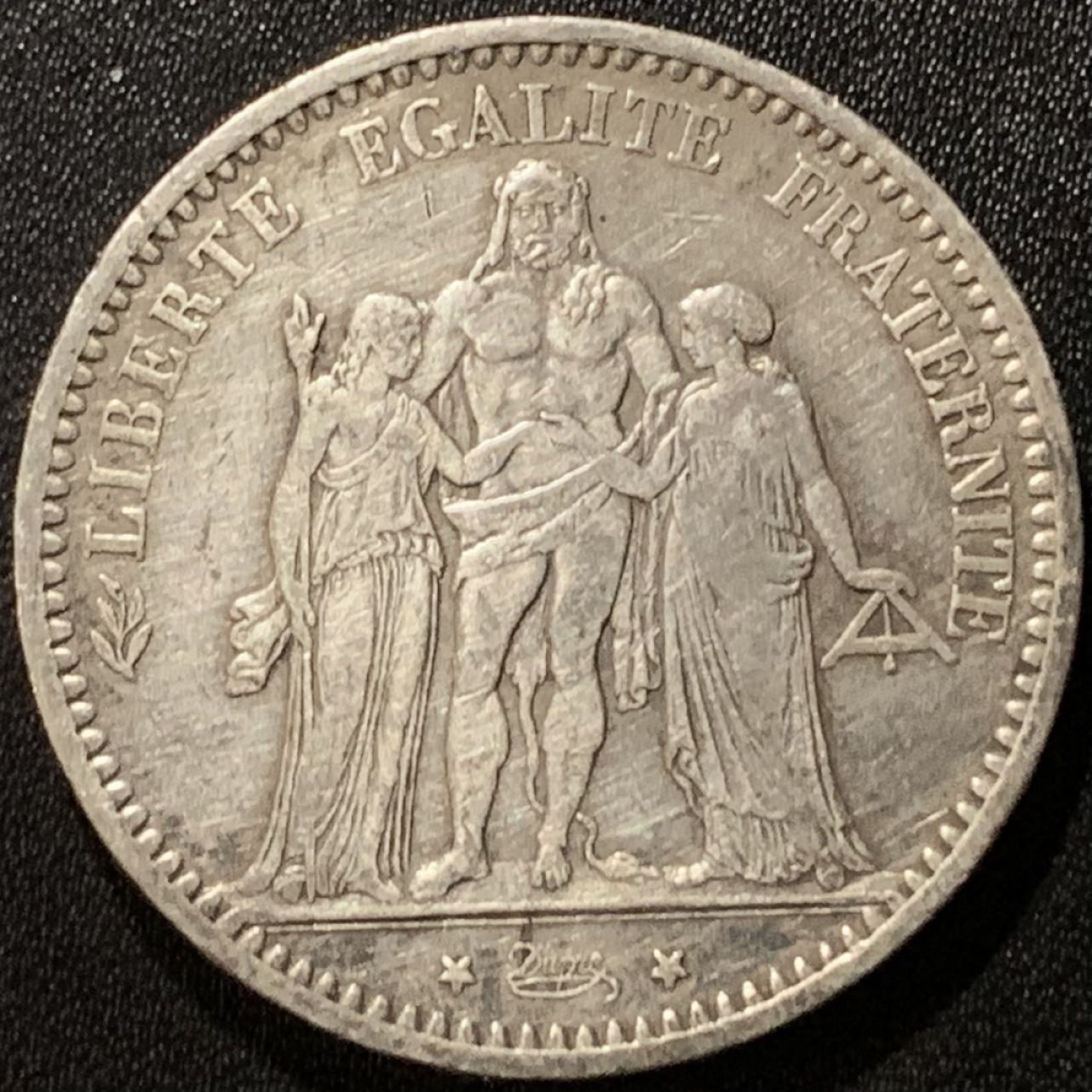 紫瑗钱币——第281期拍卖 法国 1873年 A版 大力神 5法郎 25克 0.9银