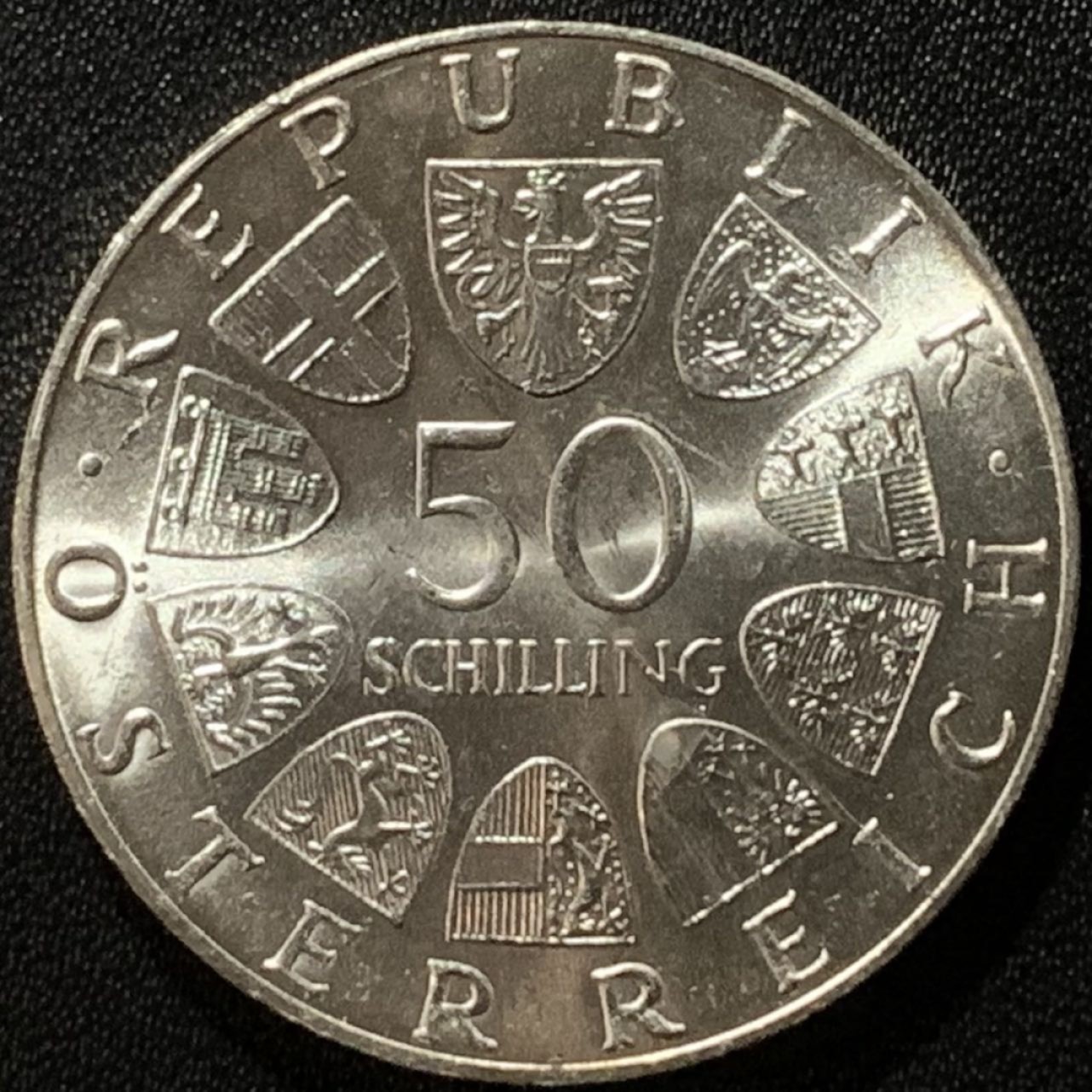 紫瑗钱币——第265期拍卖 奥地利 1973年 总统克纳诞辰100周年 50先令 20克 0.9银 UNC