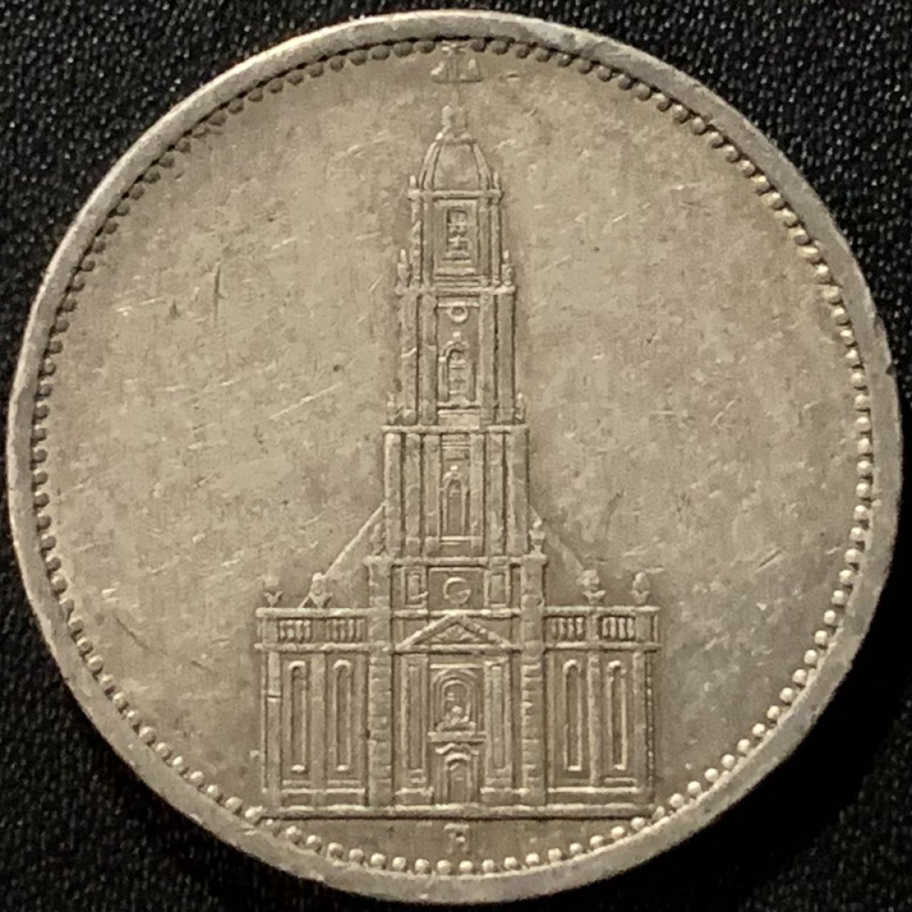 紫瑗钱币——第265期拍卖 德国 1935年 F版 波茨坦教堂 5马克 13.9克 0.9银