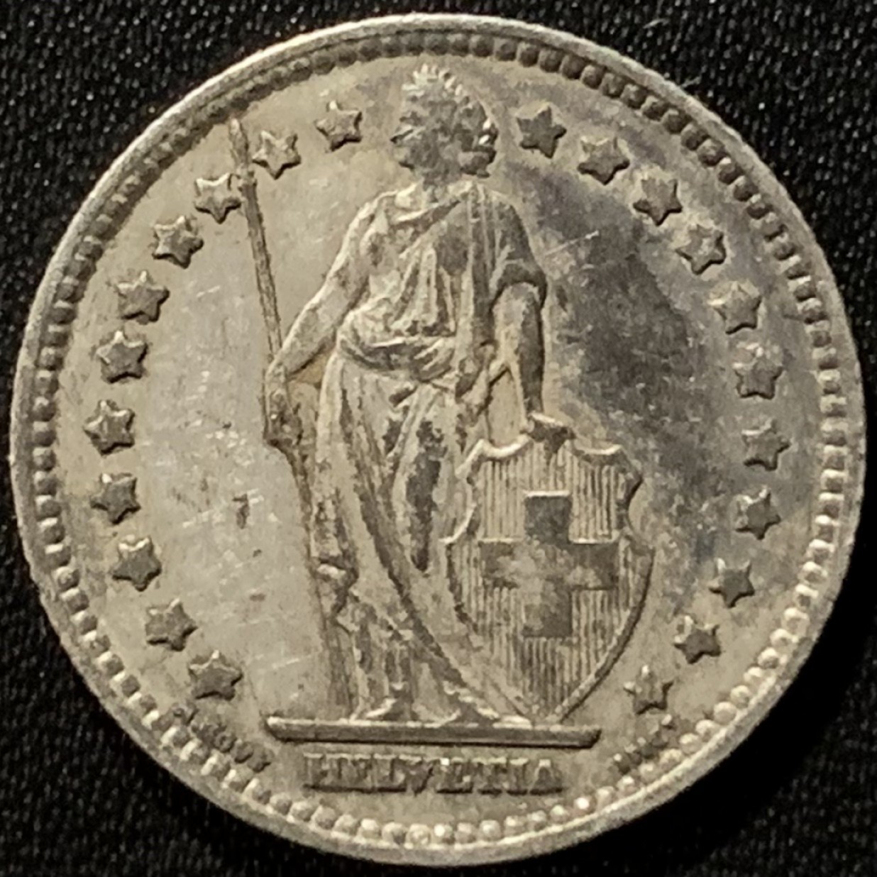 紫瑗钱币——第265期拍卖 瑞士 1913年 赫尔维蒂亚 1法郎 5克 0.835银