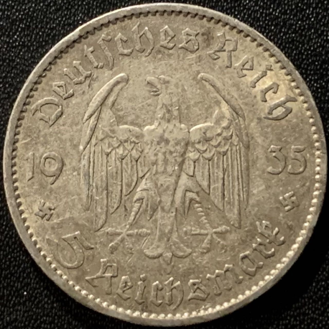 紫瑗钱币——第265期拍卖 德国 1935年 F版 波茨坦教堂 5马克 13.9克 0.9银