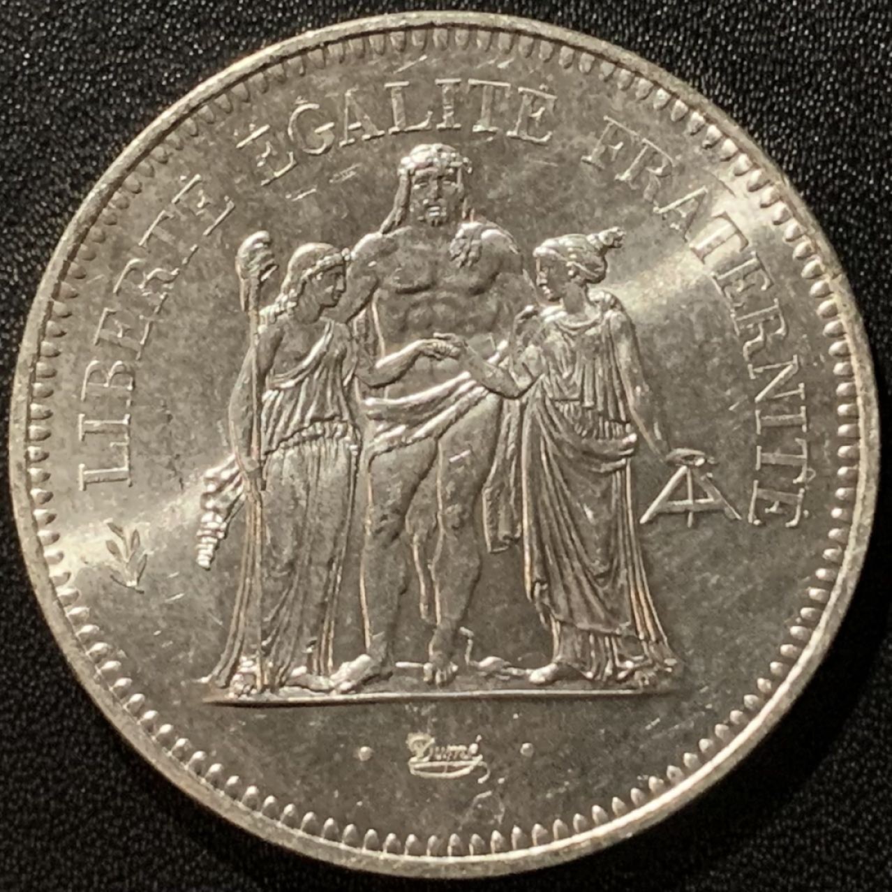 紫瑗钱币——第281期拍卖  法国 1978年 大力神 50法郎 30克 0.9银 UNC