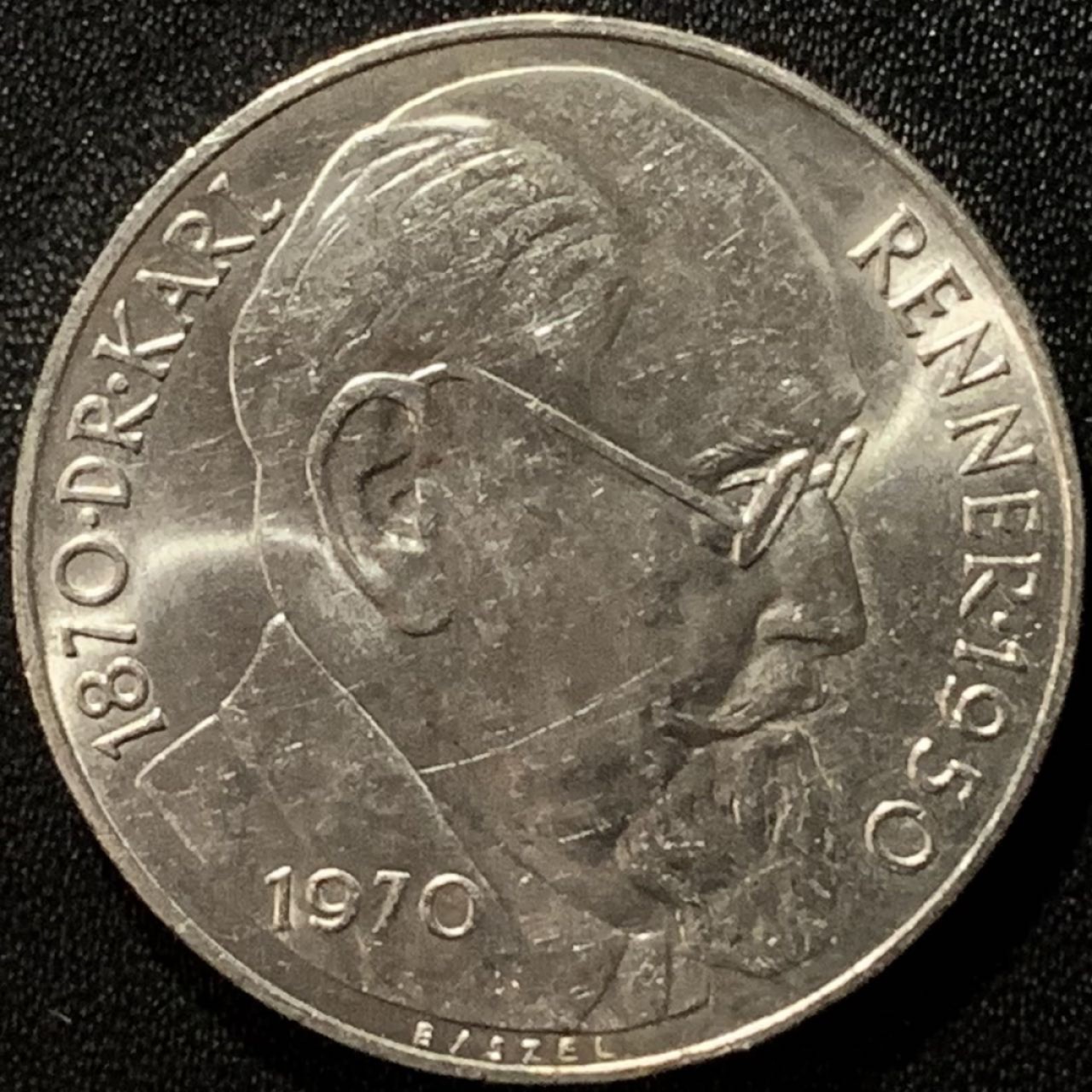 紫瑗钱币——第265期拍卖 奥地利 1970年 总统卡尔蕾纳 诞辰100周年 50先令 20克 0.9银 UNC