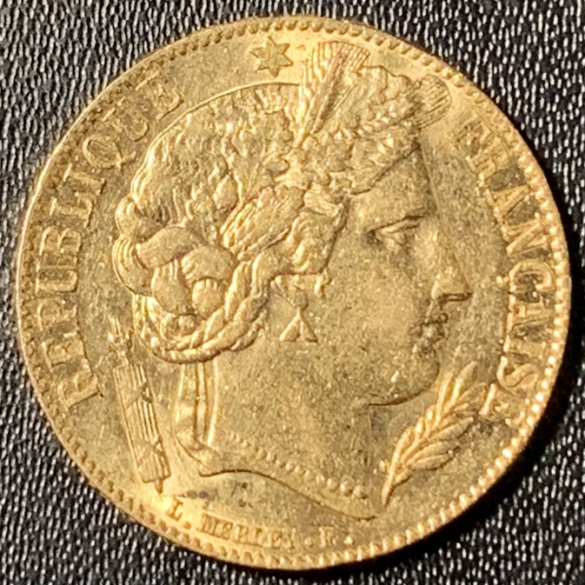 紫瑗钱币——第265期拍卖 法国 1851年 谷物女神 20法郎 6.45克 0.9金 AUNC