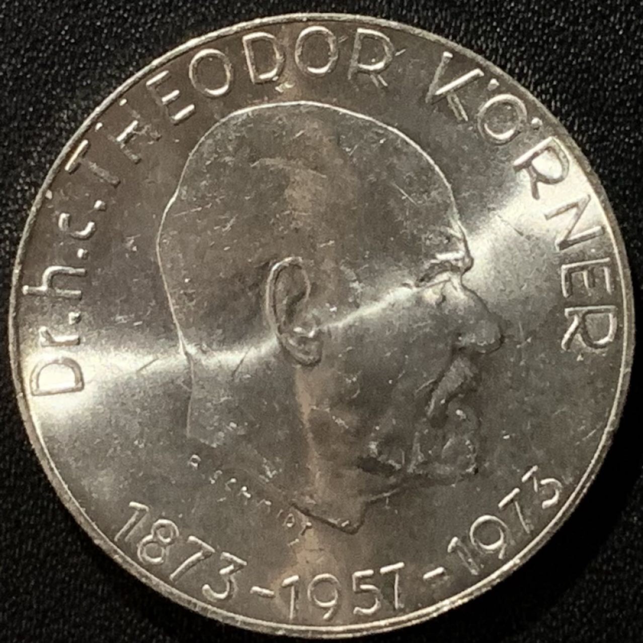 紫瑗钱币——第265期拍卖 奥地利 1973年 总统克纳诞辰100周年 50先令 20克 0.9银 UNC