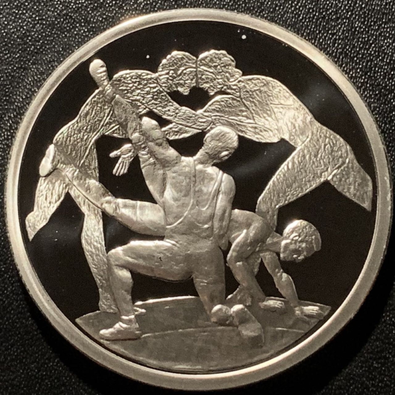 紫瑗钱币——第281期拍卖 希腊 2003年 雅典奥运会 古代与现代摔跤 10欧元 34克 0.925银 精制