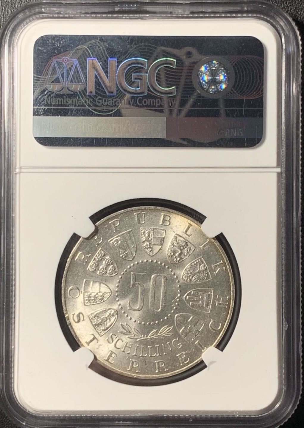 紫瑗钱币——第265期拍卖 奥地利 1964年 因斯布鲁克冬奥会 50先令 银币 NGC MS61