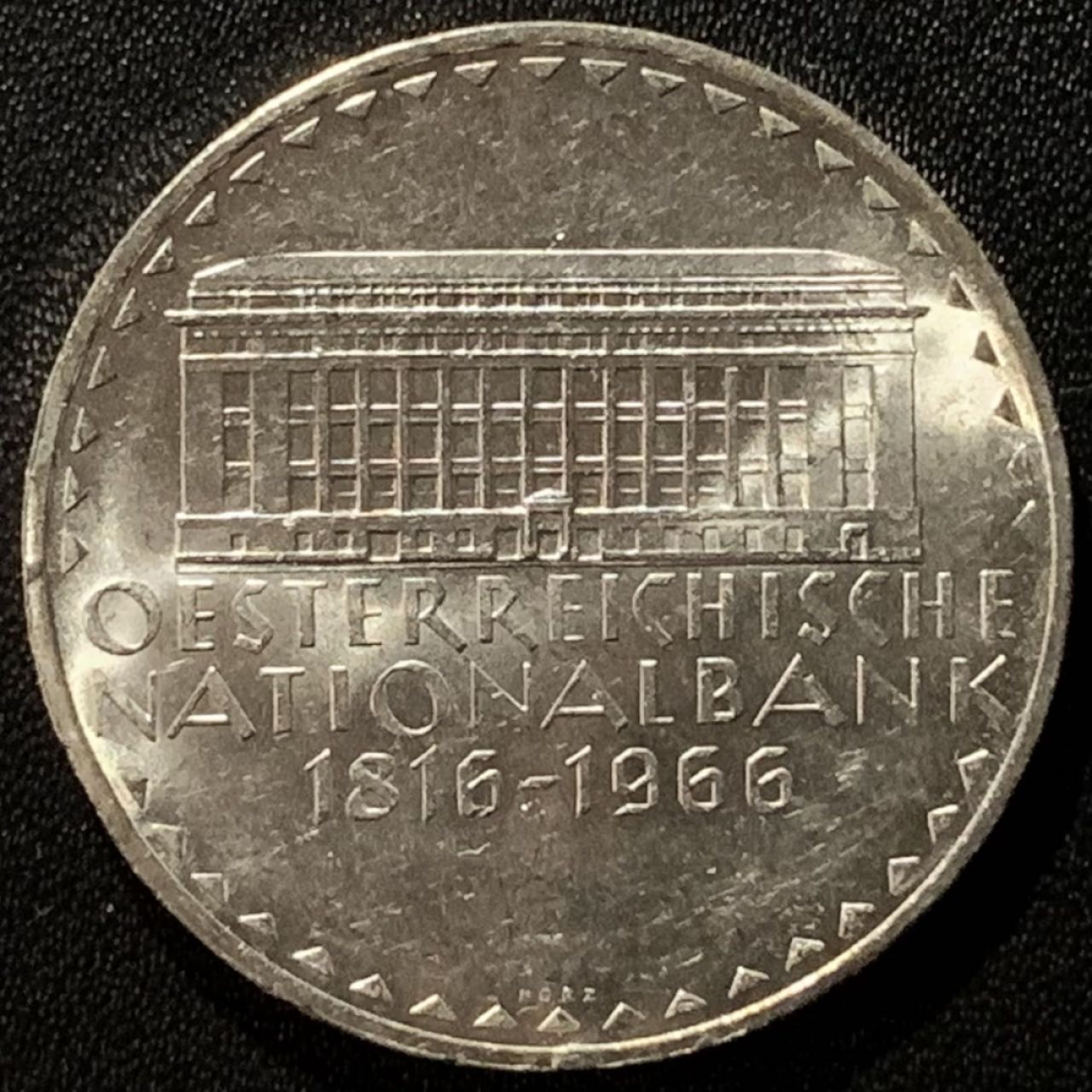 紫瑗钱币——第265期拍卖 奥地利 1966年 国家银行150周年 50先令 20克 0.9银 UNC