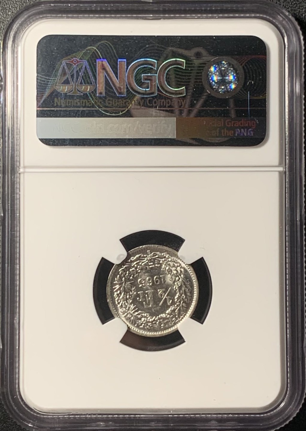 紫瑗钱币——第265期拍卖 瑞士 1962年 赫尔维蒂亚 1/2法郎 银币 NGC MS61