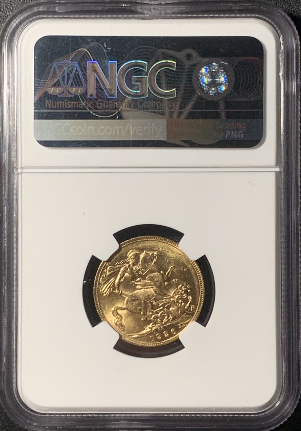 紫瑗钱币——第265期拍卖 南非 1926年 乔治五世 1索维林(磅) 金币 NGC UNC Detail