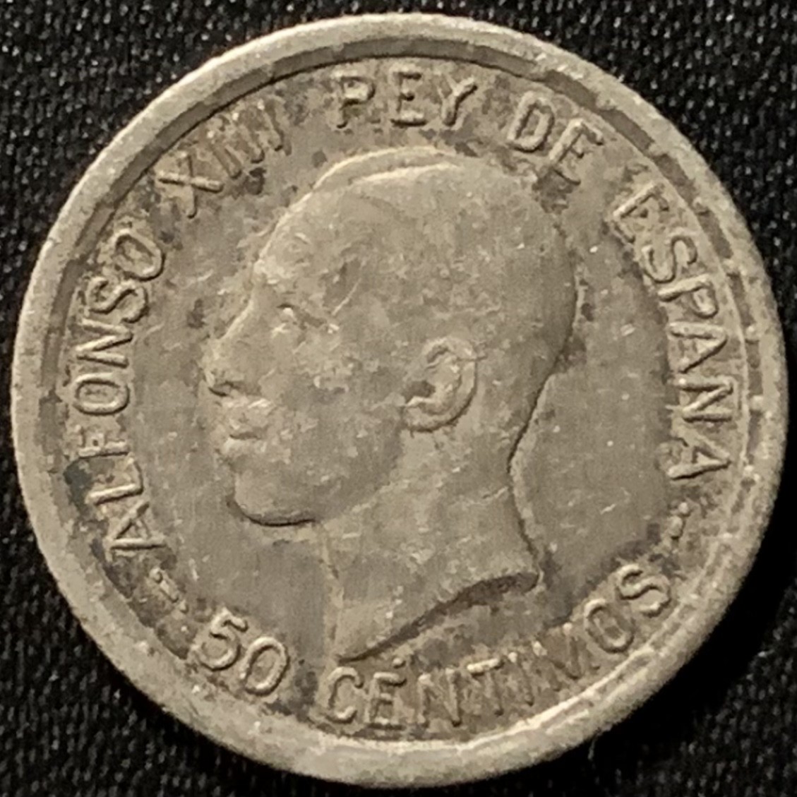 紫瑗钱币——第265期拍卖 西班牙 1926年 阿方索十三世 50分 2.5克 0.835银