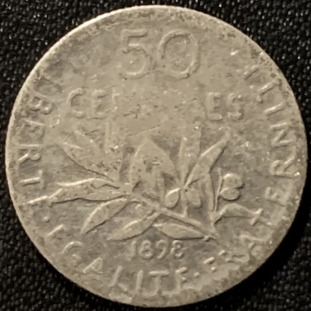 紫瑗钱币——第265期拍卖 法国 1898年 播种女神 50分 2.5克 0.835银