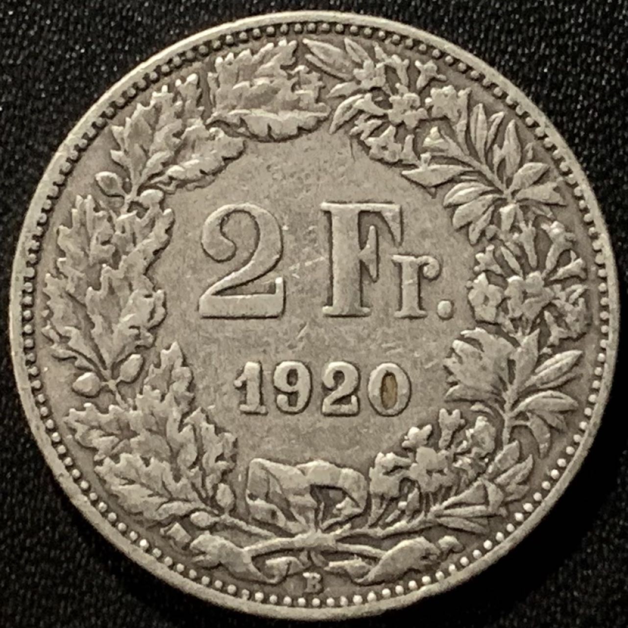 紫瑗钱币——第265期拍卖 瑞士 1920年 赫尔维蒂亚 2法郎 10克 0.835银