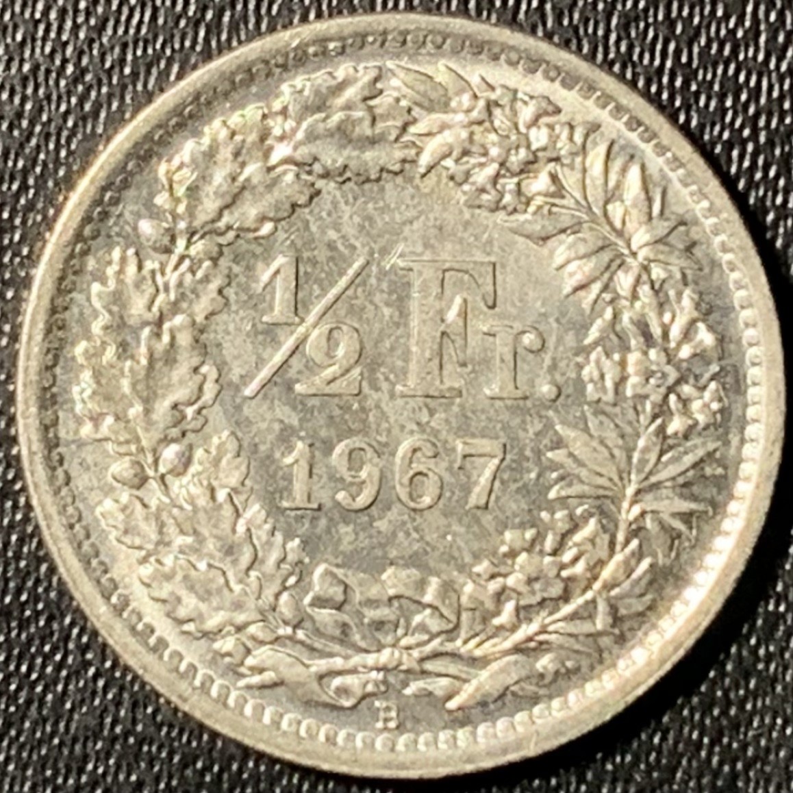 紫瑗钱币——第267期拍卖 瑞士 1967年 赫尔维蒂亚 1/2法郎 2.5克 0.835银 UNC