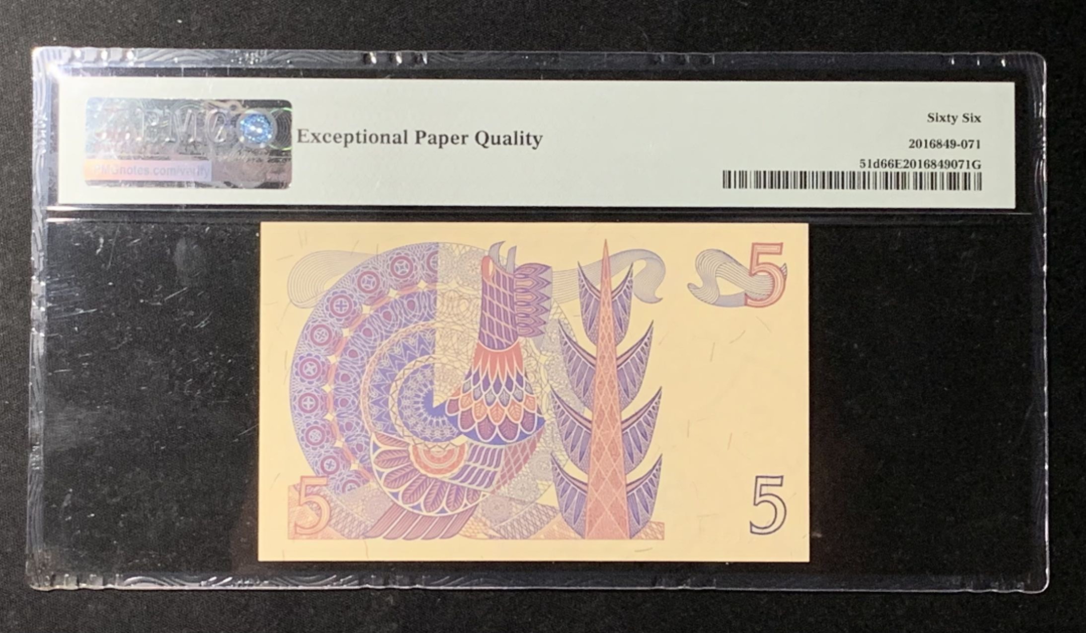 紫瑗钱币——第266期拍卖——纸币场 瑞典 1981年 瑞典银行 5克朗 PMG 66 EPQ （P-51d）