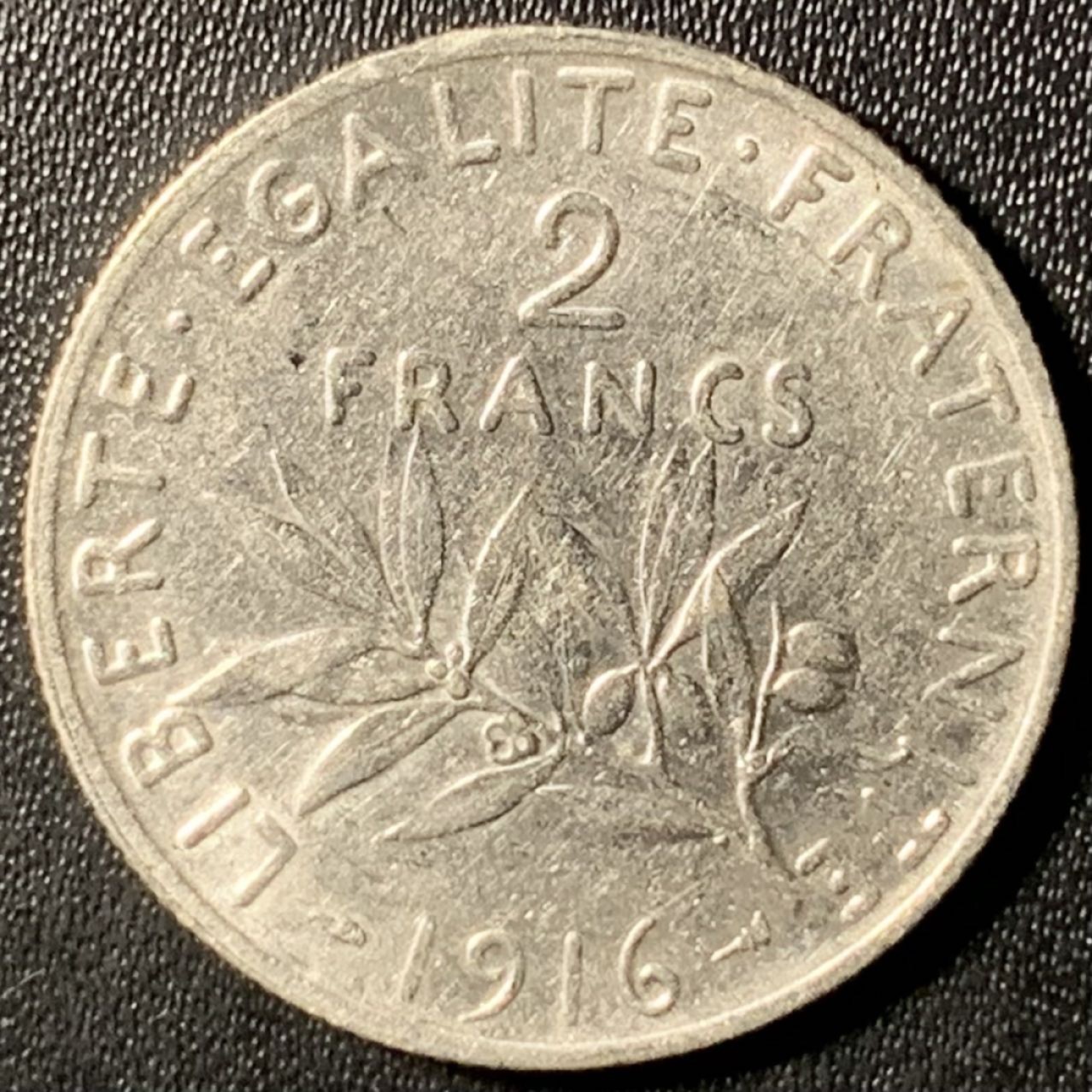 紫瑗钱币——第322期拍卖 法国 1916年 播种女神 2法郎 10克 0.835银