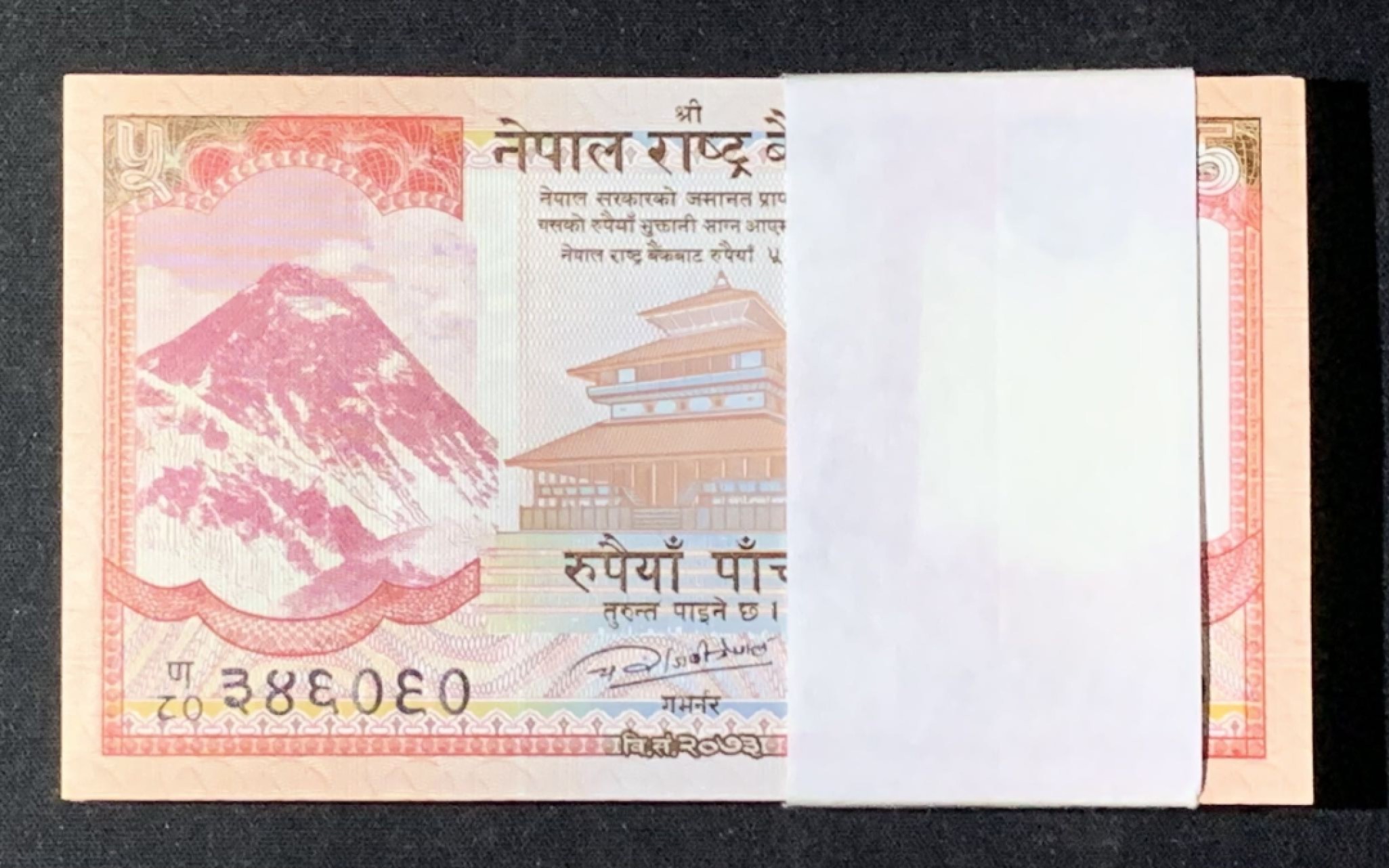 紫瑗钱币——第266期拍卖——纸币场 尼泊尔 2012年 牦牛 5卢比 100枚原封 整刀 一组