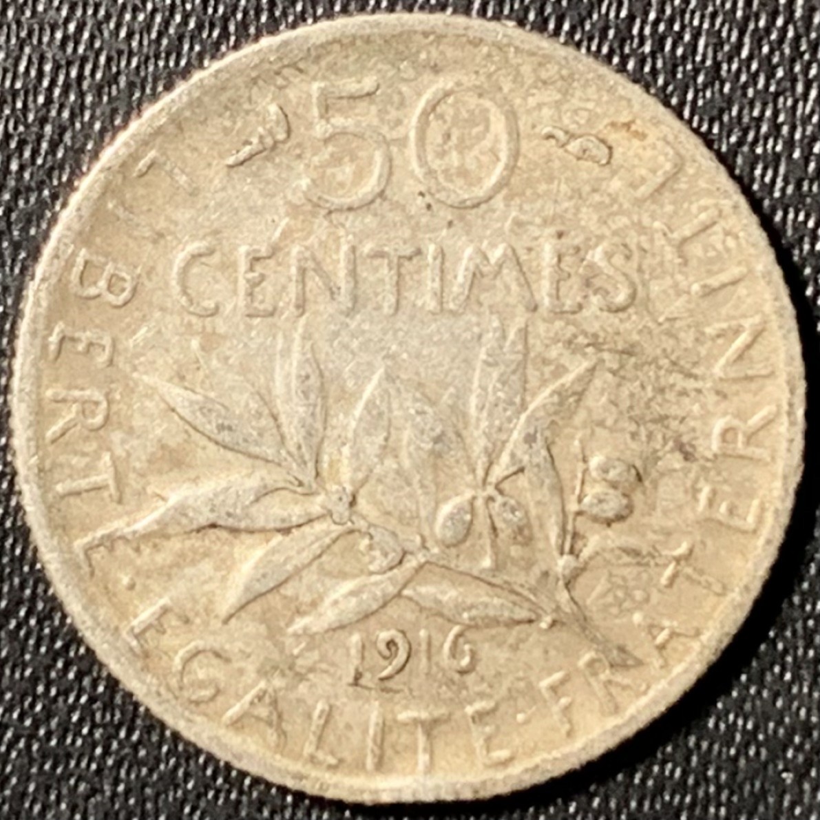 紫瑗钱币——第267期拍卖 法国 1916年 播种女神 50分 2.5克 0.835银