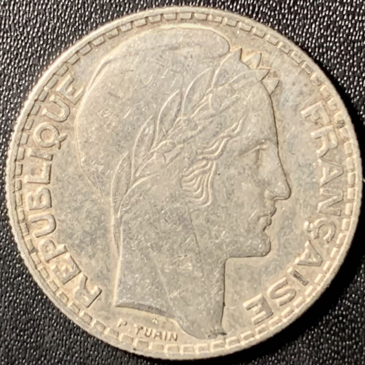 紫瑗钱币——第285期拍卖 法国 1933年 自由女神 10法郎 银币 10克 0.68银