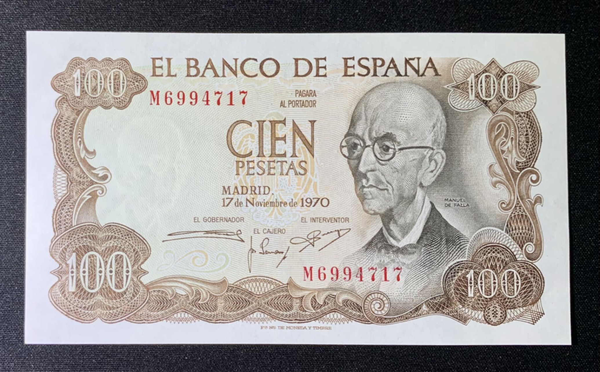 紫瑗钱币——第266期拍卖——纸币场 西班牙 1970（1974）年 100比塞塔 UNC （P-152a）