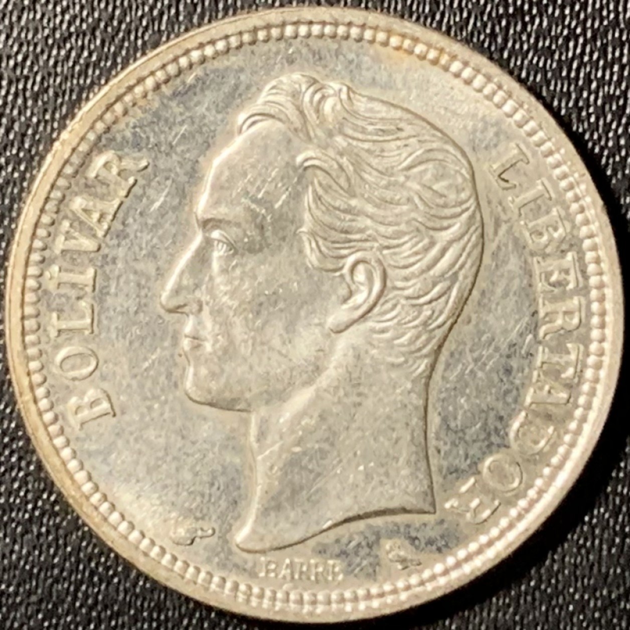 紫瑗钱币——第285期拍卖 委内瑞拉 1960年 1玻利瓦尔 5克 0.835银 UNC