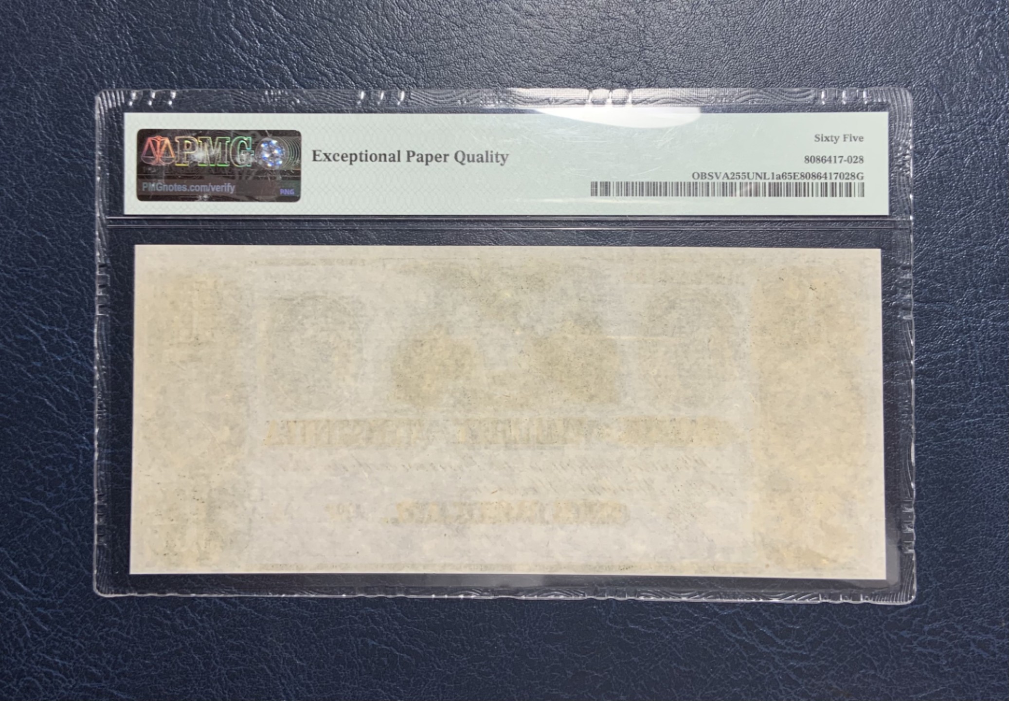 收藏联盟Quantum Auction 第256期拍卖  美国弗吉尼亚温切斯特1840年1元 PMG65