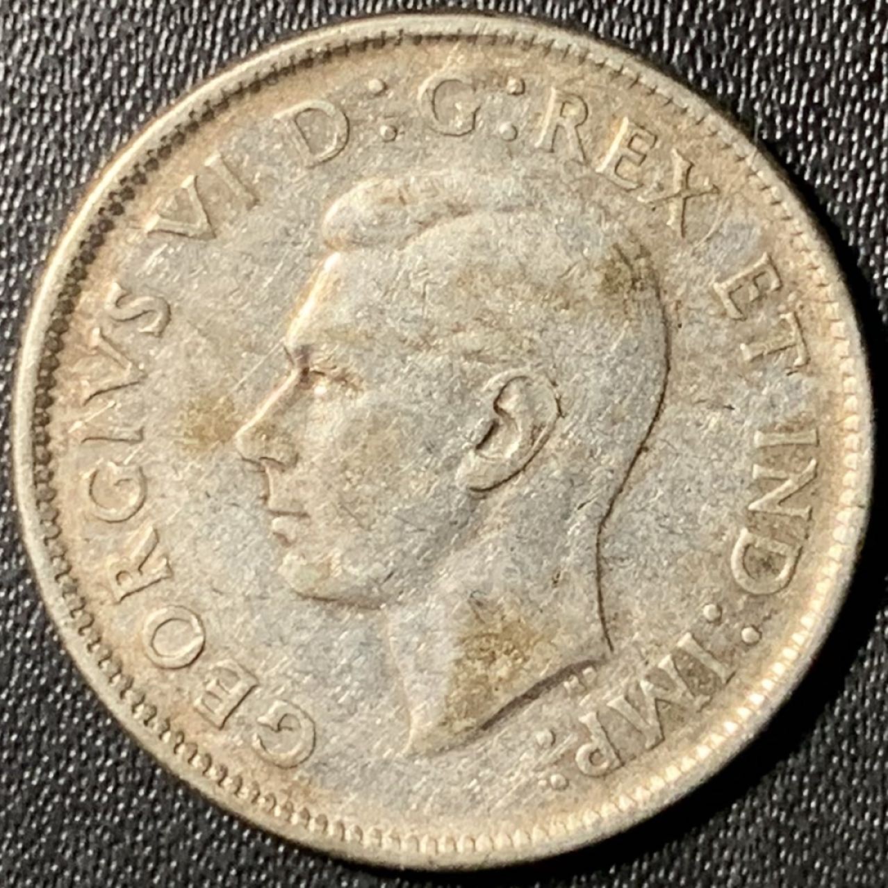 紫瑗钱币——第267期拍卖 加拿大 1947年 乔治六世 驯鹿 25分 5.84克 0.8银