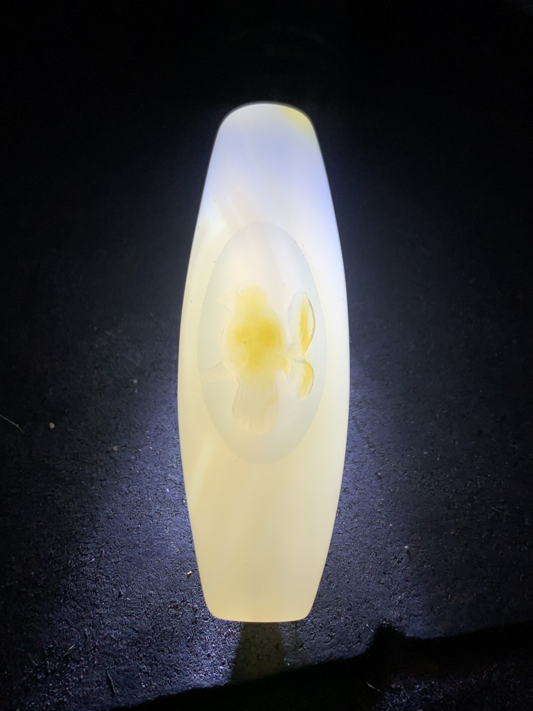 精美高玉化海洋玉髓手工俏色巧雕喜上眉梢大桶珠一个！