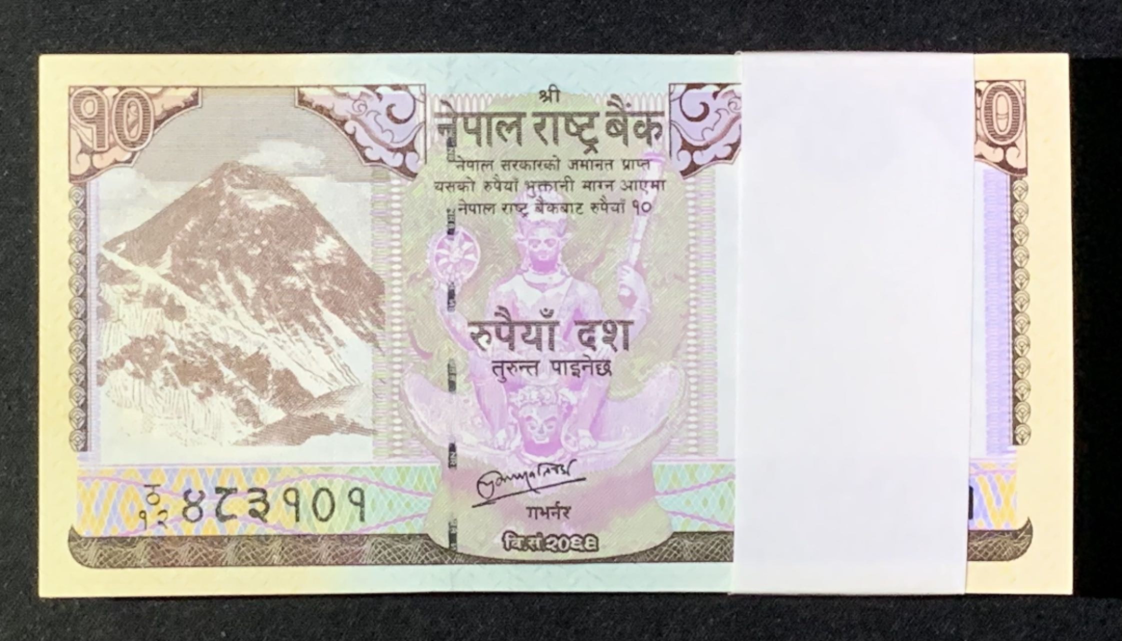 紫瑗钱币——第266期拍卖——纸币场 尼泊尔 2012年 羚羊 10卢比 100枚原封 整刀 一组