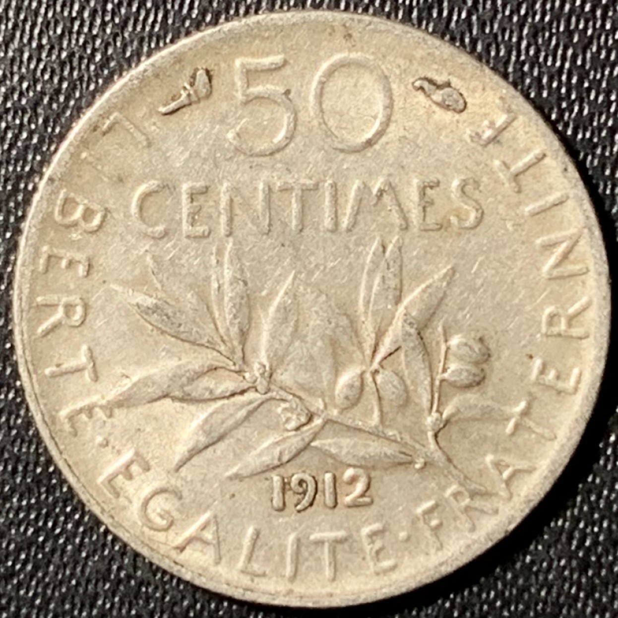 紫瑗钱币——第285期拍卖 法国 1912年 播种女神 50分 2.5克 0.835银