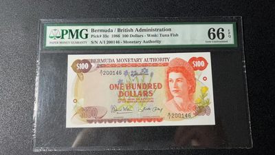 【Blue Auction】✨世界纸币精拍第320期【精】 - 【A1首发冠】百慕大 1986年100元 PMG66EPQ 高冠女王 最高值 收藏级