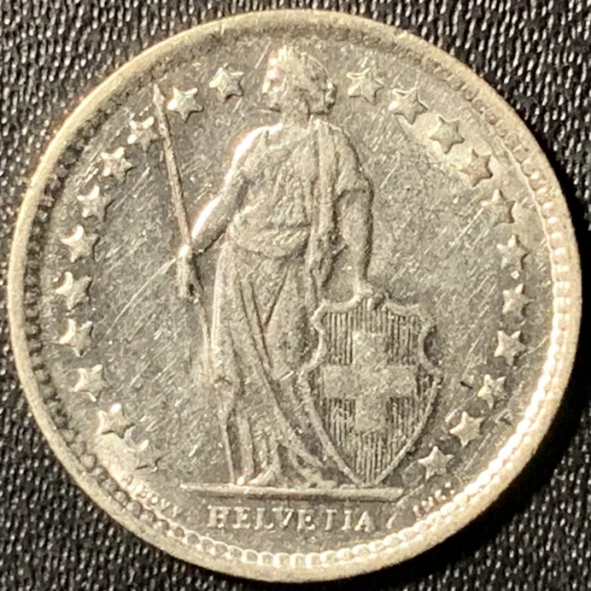 紫瑗钱币——第267期拍卖 瑞士 1964年 赫尔维蒂亚 1/2法郎 2.5克 0.835银 UNC