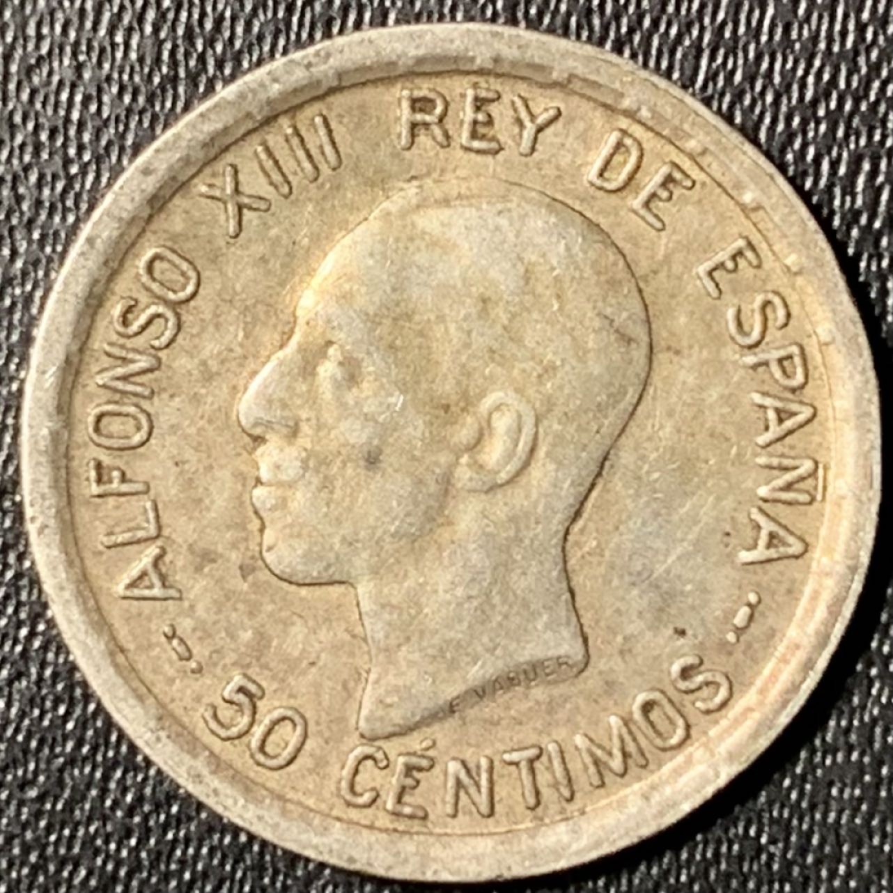 紫瑗钱币——第267期拍卖 西班牙 1926年 阿方索十三世 50分 2.5克 0.835银