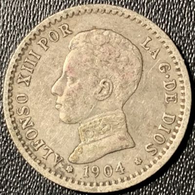 紫瑗钱币——第285期拍卖 - 西班牙 1904年 阿方索十三世 少年头 50分 2.5克 0.835银