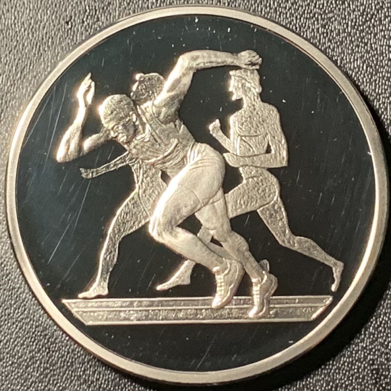 紫瑗钱币——第322期拍卖 希腊 2003年 雅典奥运会 古代与现代跑步 10欧元 34克 0.925银 精制