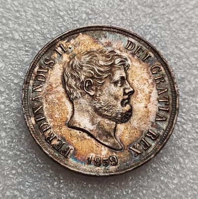 瓶子🏺第90期拍卖会 -  意大利那不勒斯和西西里岛1859年120G大银币   深打五彩细节完好