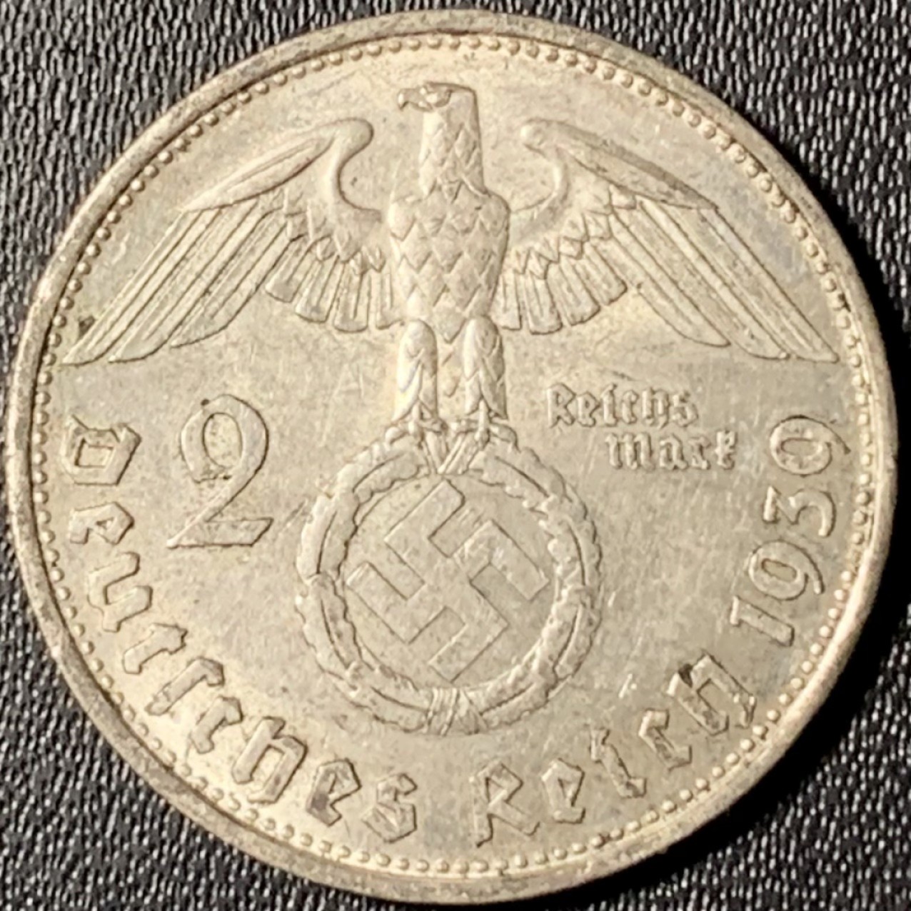 紫瑗钱币——第268期拍卖 德国 1939年 B版 兴登堡 字符 2马克 8克 0.625银