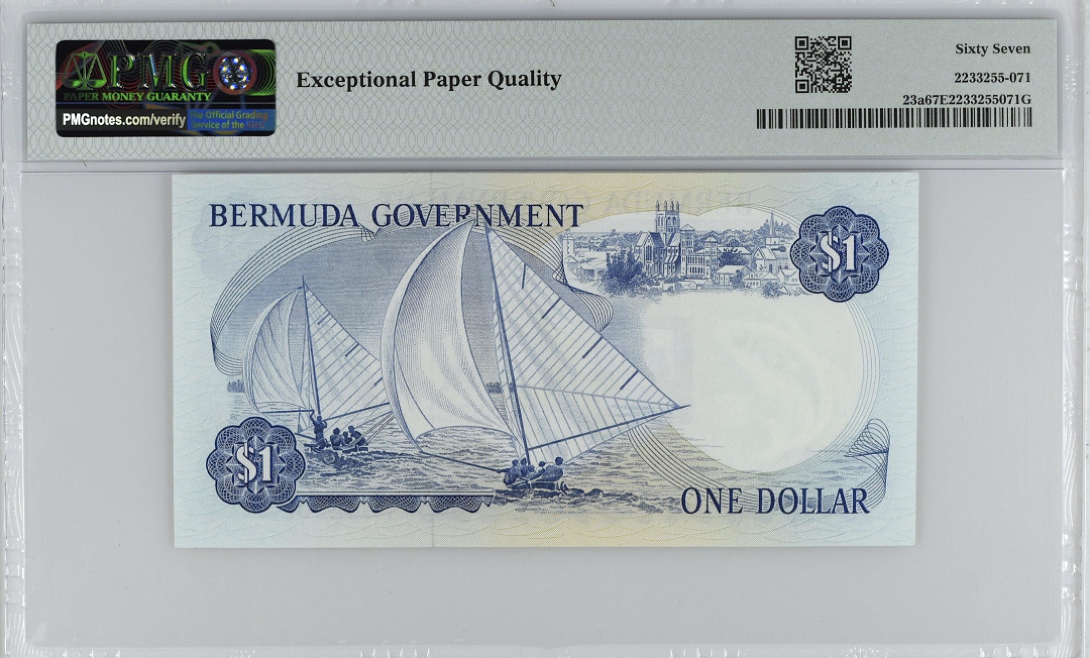 《张总收藏》99期——外币精品100拍 百慕大1元 PMG67E 1970年 亚军分 无47