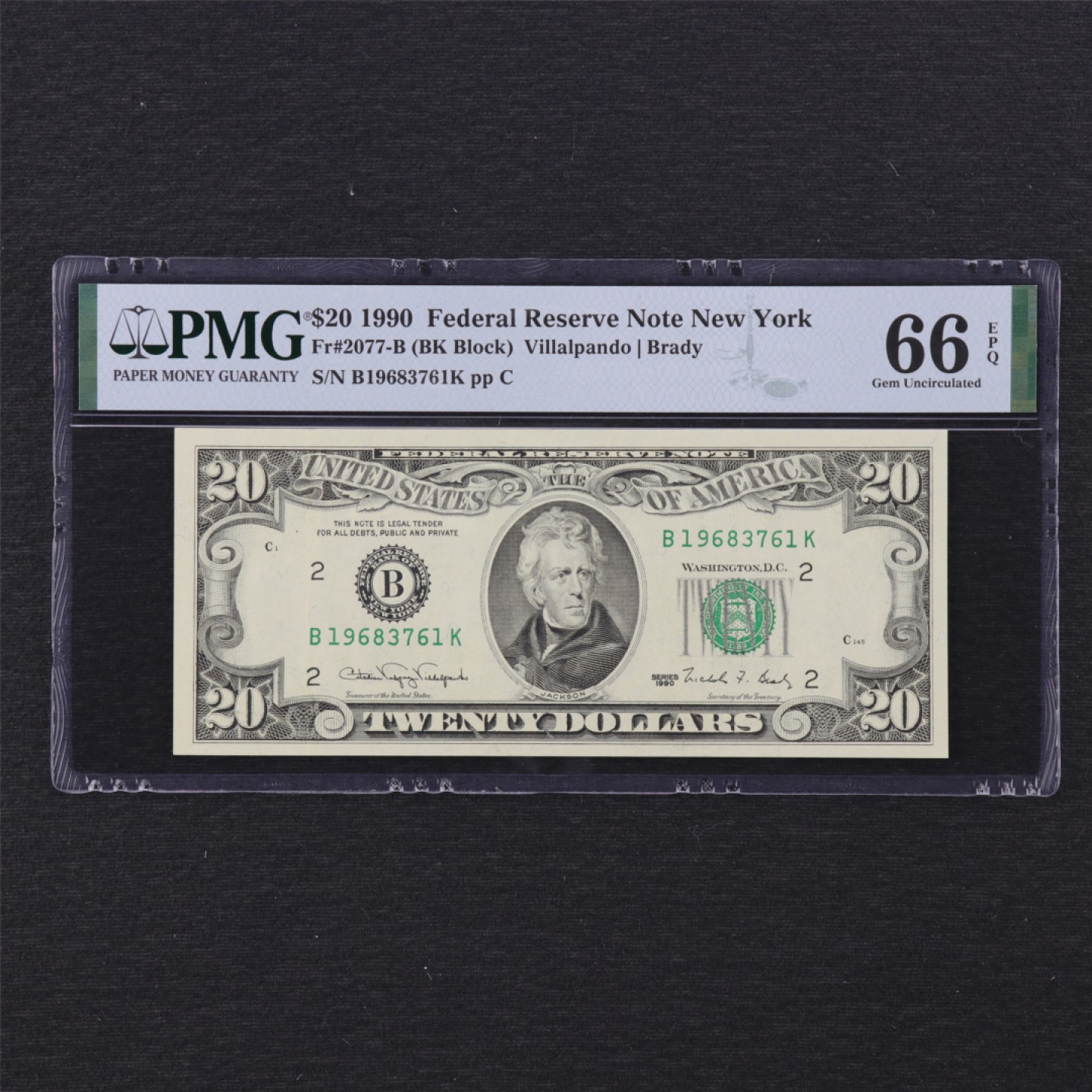 【亘邦集藏】 第159期拍卖 1990年 美国20美元 PMG 66EPQ 19683761