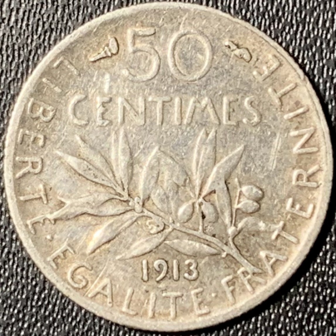 紫瑗钱币——第268期拍卖 法国 1913年 播种女神 50分 2.5克 0.835银