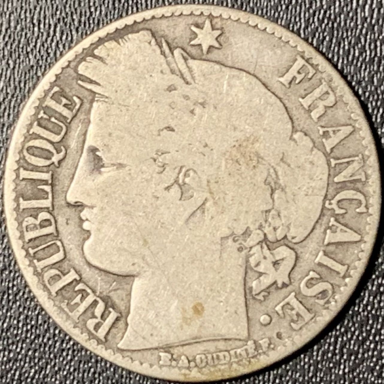 紫瑗钱币——第331期拍卖 法国 1872年 谷物女神 1法郎 5克 0.835银