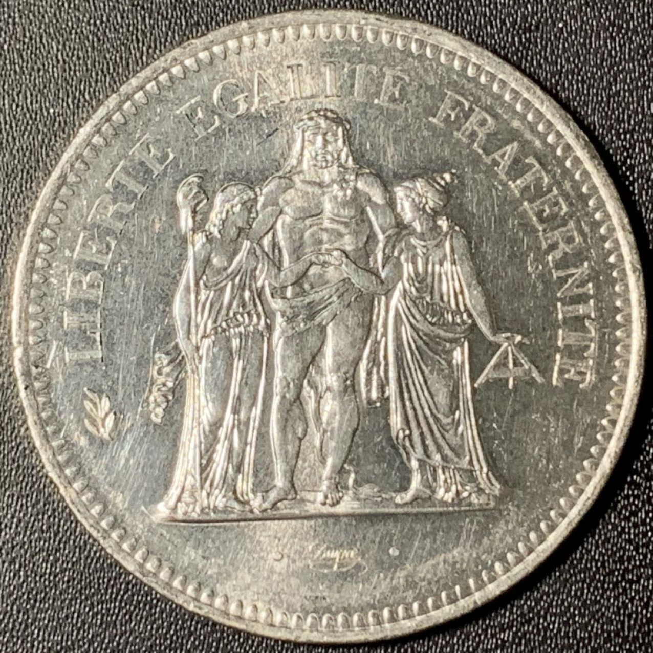 紫瑗钱币——第268期拍卖 法国 1977年 大力神 50法郎 30克 0.9银 UNC