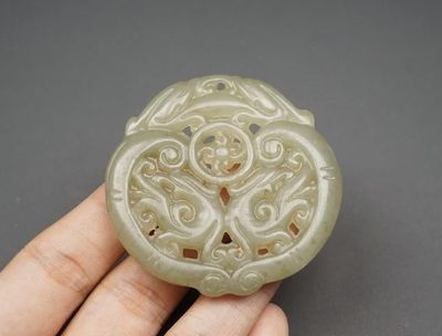 玉石翡翠玛瑙｜拍卖专场 和田玉 龙凤牌挂件