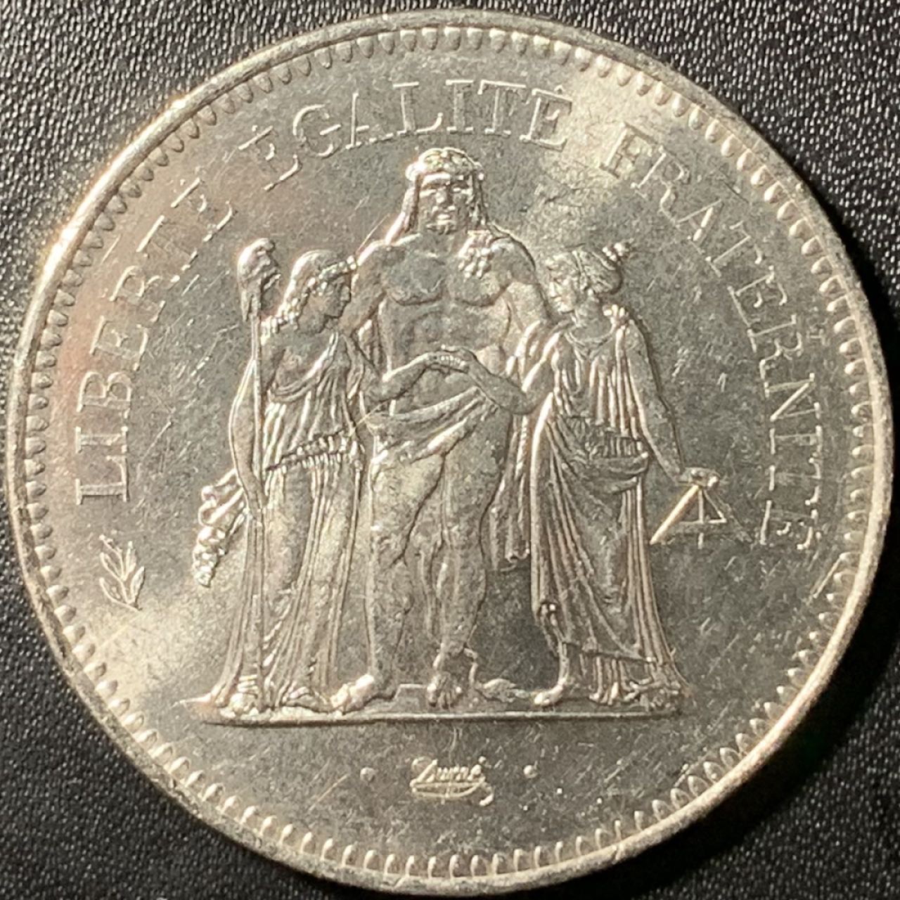 紫瑗钱币——第267期拍卖 法国 1978年 大力神 50法郎 30克 0.9银 UNC