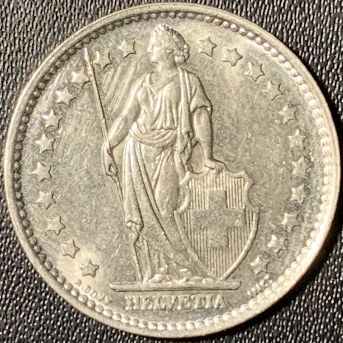 紫瑗钱币——第268期拍卖 瑞士 1967年 赫尔维蒂亚 1法郎 5克 0.835银 UNC