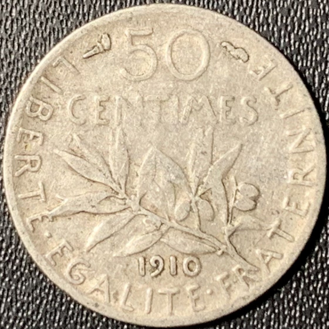 紫瑗钱币——第268期拍卖 法国 1910年 播种女神 50分 2.5克 0.835银