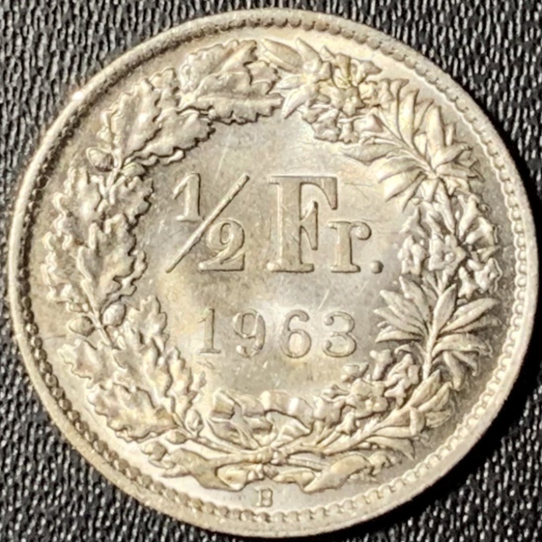 紫瑗钱币——第331期拍卖 瑞士 1963年 赫尔维蒂亚 1/2法郎 2.5克 0.835银 UNC